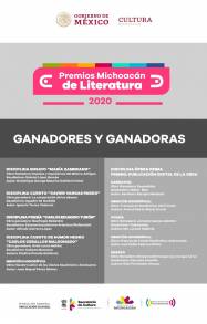 Anuncian a ganadores de los Premios Michoacán de Literatura 2020