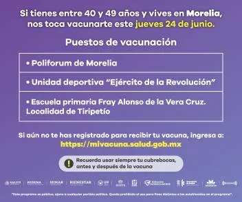 Cambia sede de vacunación contra COVID-19 en Morelia 