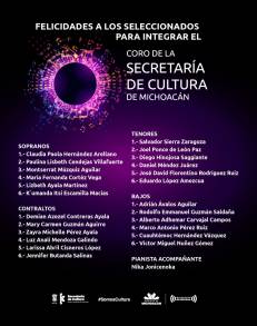 Eligen a integrantes del Coro de la Secretaría de Cultura de Michoacán 