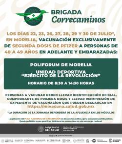 Este jueves inicia vacunación de segunda dosis de Pfizer en Morelia 