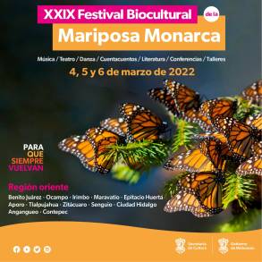 Disfruta el fin de semana con las actividades del XXIX Festival Biocultural de la Mariposa Monarca* 
