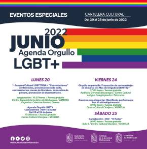  Invita SECUM a disfrutar de la Agenda Cultural LGBT+ 