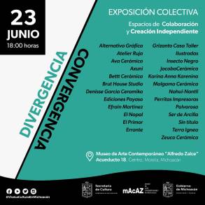 Mañana se inaugura la exposición Divergencia/Convergencia en el Museo de Arte Contemporáneo Alfredo Zalce 