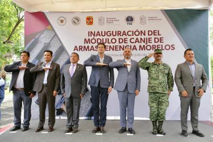 Alfredo Ramírez Bedolla apertura módulo de canje de armas en Tenencia Morelos 