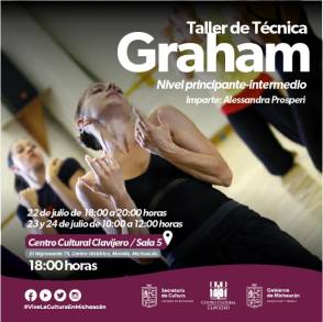 Centro Cultural Clavijero se impartirá Curso Taller de Técnica de Danza Graham 