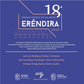 Secum da a conocer los resultados del 18Â° Premio Estatal de las Artes Eréndira 