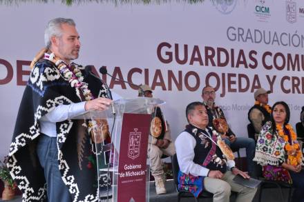 En Michoacán, guardias comunitarias indígenas serán ejemplo en construcción de paz: Alfredo Ramírez Bedolla 