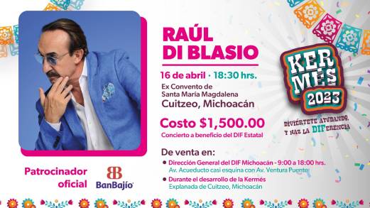 El piano de Raúl Di Blasio engalanará la Kermés del DIF Michoacán, en Cuitzeo 