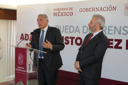 Alfredo Ramírez Bedolla recuperó la gobernabilidad en Michoacán: Adán Augusto 