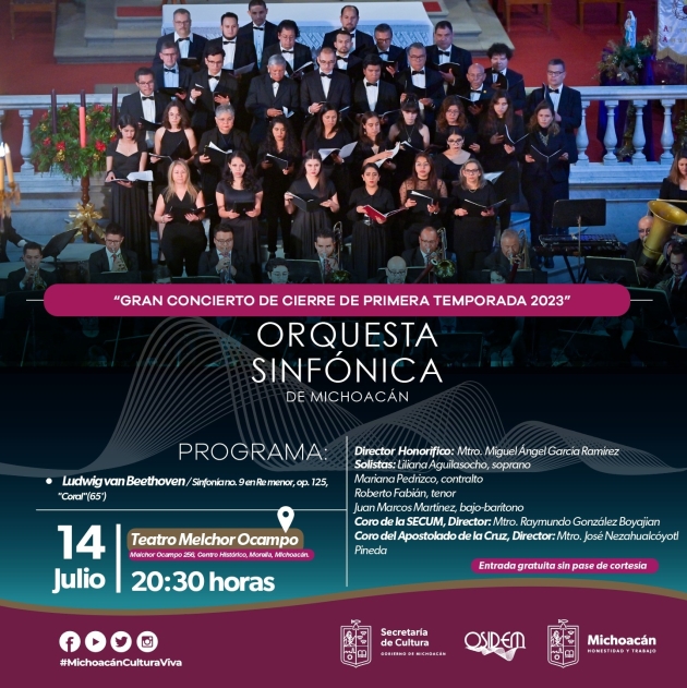 La OSIDEM cerrará primera temporada 2023 con gran concierto en el Ocampo 