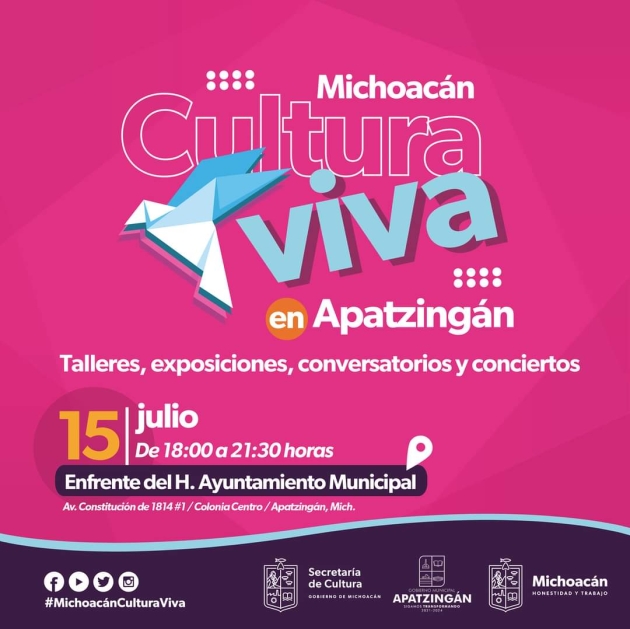 Este sábado, arranca Secum jornadas culturales en Apatzingán 