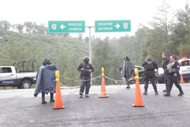 8 detenidos en bloqueos de la región Uruapan, hay libre tránsito en San Lorenzo y Capácuaro: SSP 
