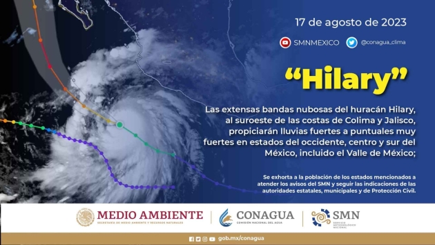 Provocaría huracán Hilary, lluvias fuertes en Michoacán, pide PC estatal tomar previsiones 