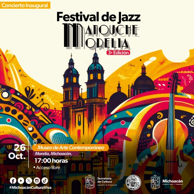 Anuncia Secum tercera edición del Festival de Jazz Manouche Morelia 