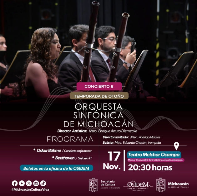 Se Anuncia Espectacular concierto de la OSIDEM con obras de Beethoven y Oskar Böhme