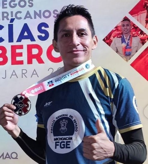 Carlos Ramírez obtiene medalla de plata en Taekwondo en los 10 Juegos Latinoamericanos de Policías 