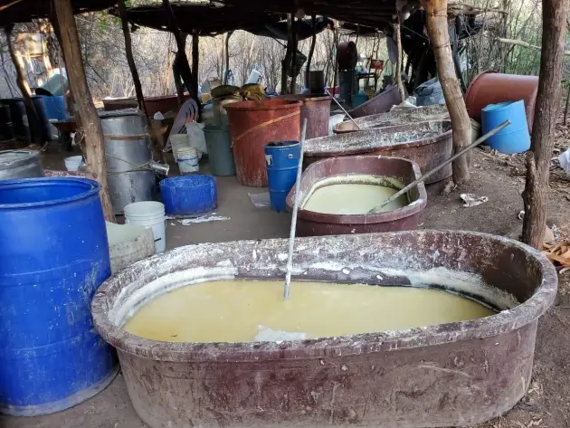 Duro golpe al narco; en Apatzingán aseguran laboratorio y 100 kg de mentanfetamina: SSP 