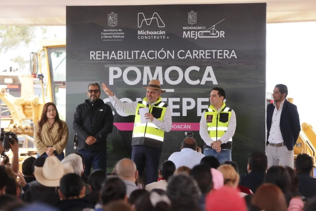 Arranca Ramírez Bedolla rehabilitación de carretera que conecta a Contepec y Maravatío 