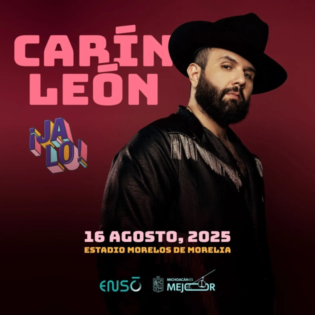Se Anuncia  Concierto de Carín León en Morelia, en el contexto del Jalo Fest 