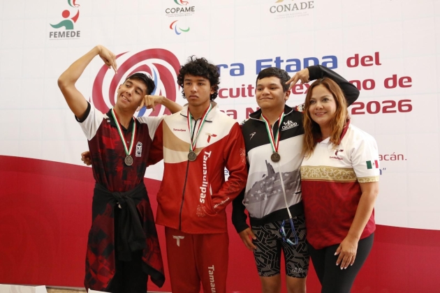Michoacán obtiene 56 medallas en el Circuito Nacional de Paranatación 2026 