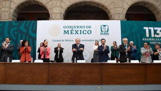 Recuperación económica de México se refleja en creación de empleos y salario de trabajadores, asegura presidente en 113 Asamblea del IMSS 