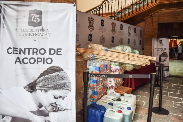 75 Legislatura abre Centro de Acopio en solidaridad con Guerrero 