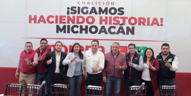 Morena, PT y PVEM refrendan coalición y arrancan trabajos de organización en Michoacán 