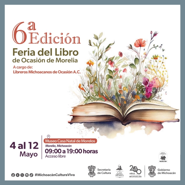 Mañana inicia Feria del Libro de Ocasión en la Casa Natal de Morelos 