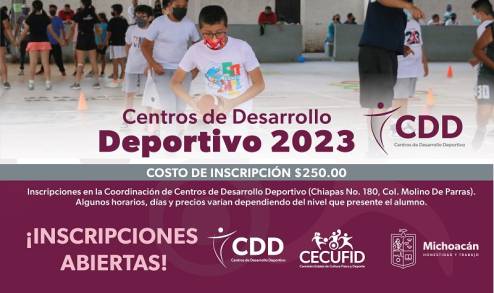 Abre Cecufid convocatoria de inscripción a Centros de Desarrollo Deportivo  