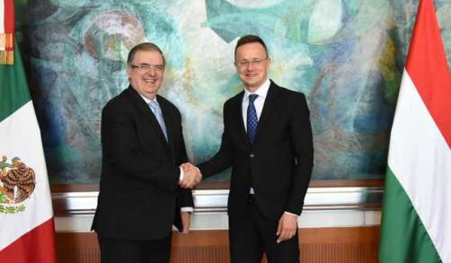 El Canciller Marcelo Ebrard recibe al ministro de Asuntos Exteriores y Comercio Exterior de Hungría 